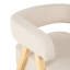 Chaise d'appoint de salon bouclée en polyester beige avec pieds en bois brun