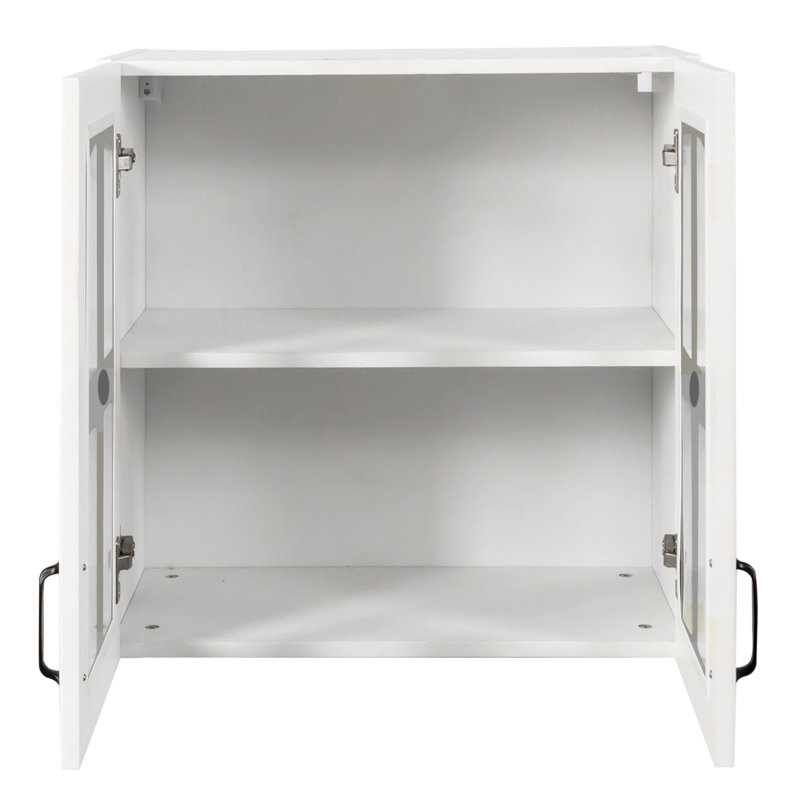 Armoire murale, armoire murale avec porte vitrée, armoire flottante avec tablettes réglables pour la cuisine, la salle de bain et le salon