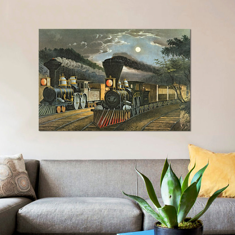 «The Lightning Express Trains 1863», impression sur toile, H 8 po x l 12 po x P 0,75 po, Toile tendue, Pas de tapis