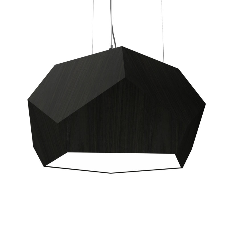 1 - Light LED Pendant, 8.19" H x 15.6" W x 15.6" D, Charcoal