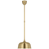 Thomas O'Brien, "Academy Pendant in Matte Black with 16" Soft Copper Rockhouse Shade