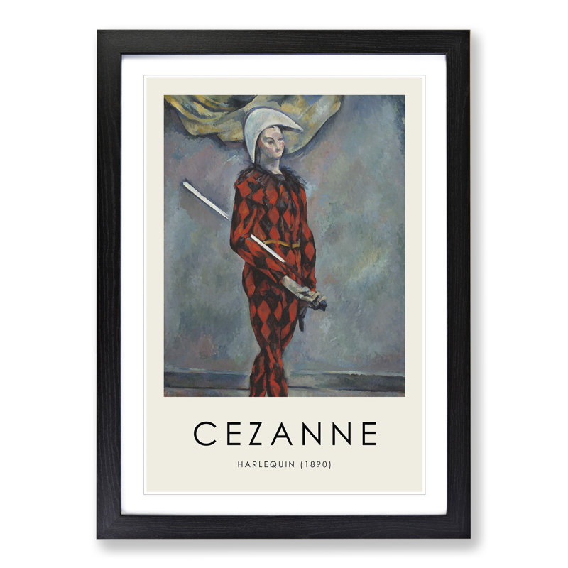Harlequin by Paul Cezanne - Framed Print, Black Framed, 65cm H x 48cm W x 2cm D