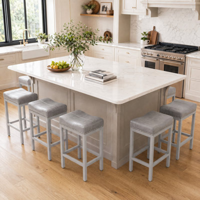 Michille Saddle Upholstered 24.21" Counter Stool