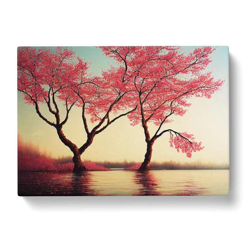 Appealing Cherry Blossom Trees - Wrapped Canvas