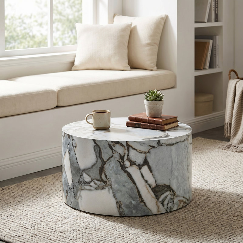 Table basse Minimalist, Blanc / Gris