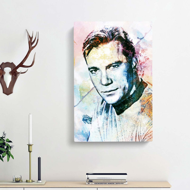 William Shatner From Star Trek In Abstract - Wrapped Canvas Painting, 91cm H x 60cm W x 3cm D