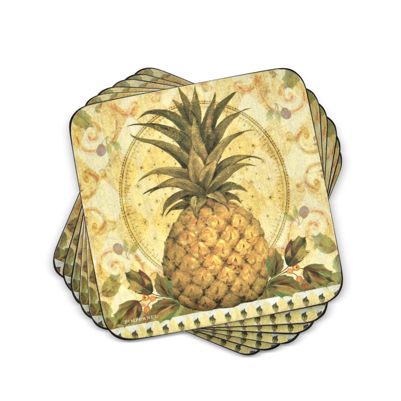 Sous-verres Pimpernel Golden Pineapple 4 po x 4 po
