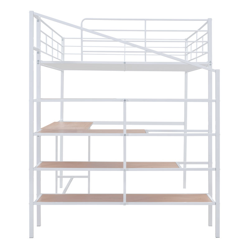 Lit mezzanine double pour enfants Tirrelle, Blanc