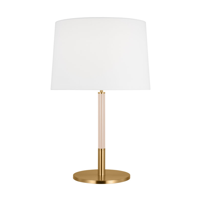 Metal Table Lamp, Burnished Brass Pink
