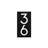 Floating Stand-Off 2-Number Vertical Sign, Black /W/ White Modern Font Numbers-105269928