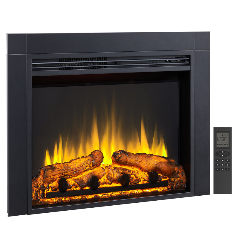 Stefon Electric Fireplace Insert with Dimmable LED Flame Effect & Fire Cracking Sound