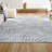 Maribo High-Low Abstract Groovy Striped Light Blue/Ivory Indoor/Outdoor Rug-32336141