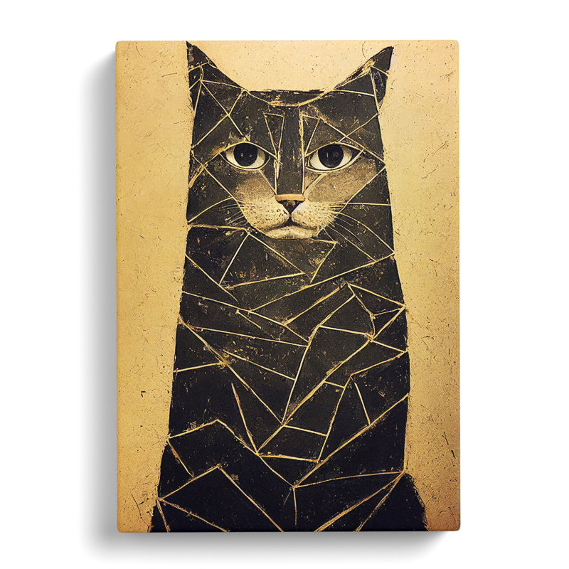 Pieces Of A Cat Abstract - Wrapped Canvas Print, 50cm H x 35cm W x 3cm D