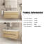 Meuble-lavabo mural simple 48 po en bois de chêne naturel avec comptoir en résine de pierre et tiroirs à fermeture en douceur