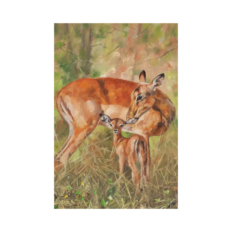 Impala And Young by David Stribbling - No Frame Gallery-Wrapped Canvas Giclée on Canvas, 66.04cm H x 45.72cm W
