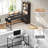 Barbarino Computer Desk With 5 Drawers And Bookshelf Led Lights For Small Spaces-1145804067