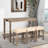 4 Piece Bar Table Set with Power Outlet,Bar Table Set with Chairs,Sofa Bar Table with Stools,Behind Couch Table with 3 Padded Stools,for Living Room,Dining room-1405751746