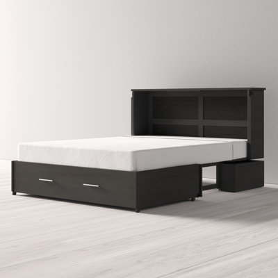 Grand lit escamotable avec armoire et rangement