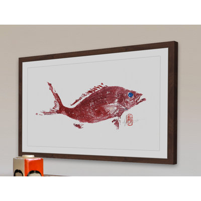 "alignement rouge 2" , reproduction d’art encadrée