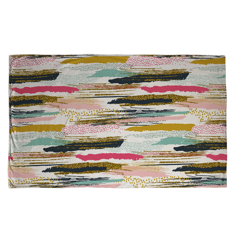 Couverture à rayures et aux taches, 65 po x 80 po
