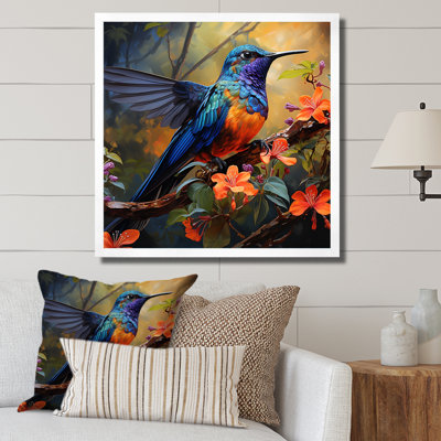 Blue Vigorous Vibrance Humminbird - Hummingbird Animal Wall Art