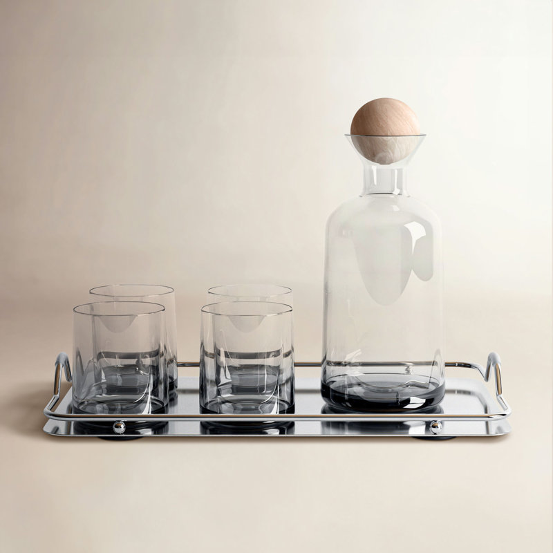 Ensemble de carafe à décanter 6 pièces Avril, Gris