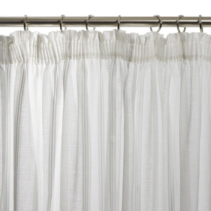 Sheer Single Curtain Panel, White, 200 W x 300 D cm