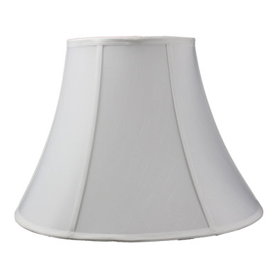 Abat-jour cloche en shantung (araignée) H 13 po x l 18 po (blanc)