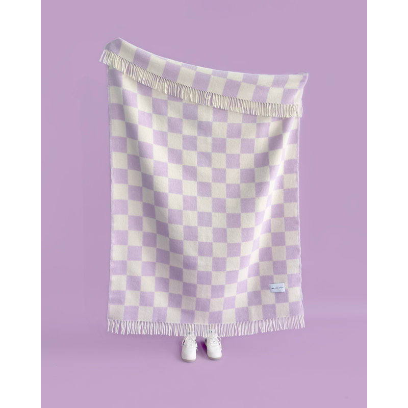 Throw Blanket, Lilac/White