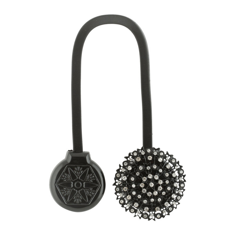 Black Ornate Magnetic Iron Curtain Tie Back Set