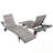 Patio Wicker Chaise Lounge Chairs Set of 2 with Wheels and Side Table-371690564