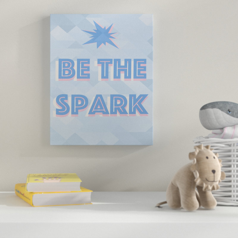 « be the spark blue blue typographie », art mural, H 40 po x l 30 po, Toile tendue