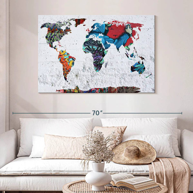 Aliaz Map Graffiti, 32" H x 48" W