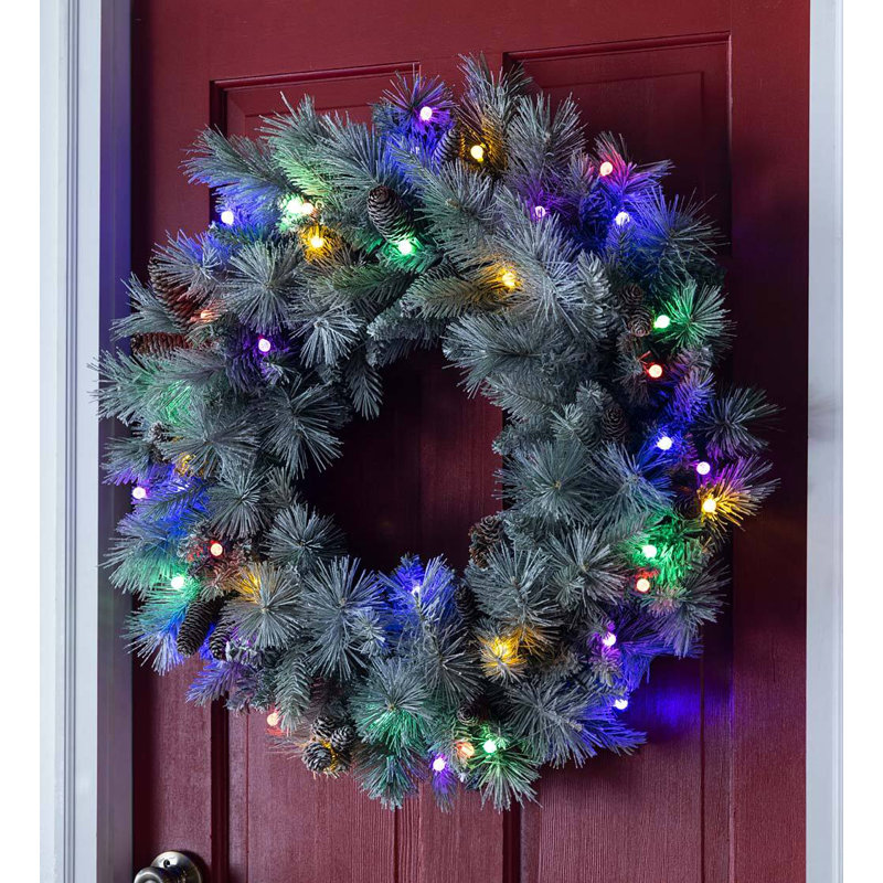 Faux Lighted Plastic 6.2'' Wreath