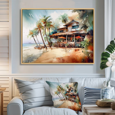 Tropical Beach House - Beach Canvas Print