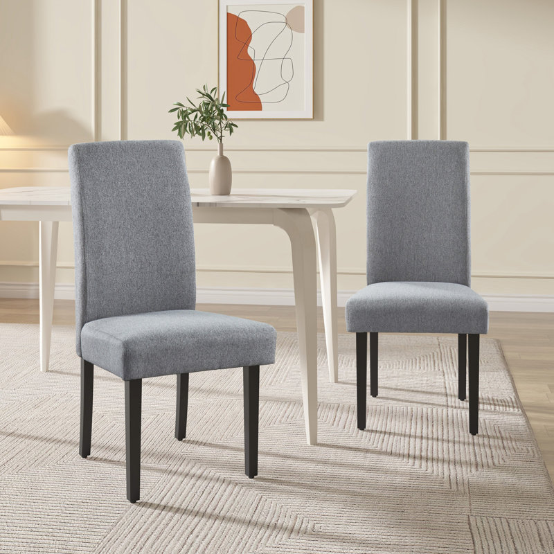 Chaises de salle à manger capitonnées Parsons, Gris, 4