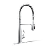 Kohler Simplice Single Handle Semi-Professional Pre-Rinse Kitchen Sink Faucet with Three-Function Pull Down Sprayer