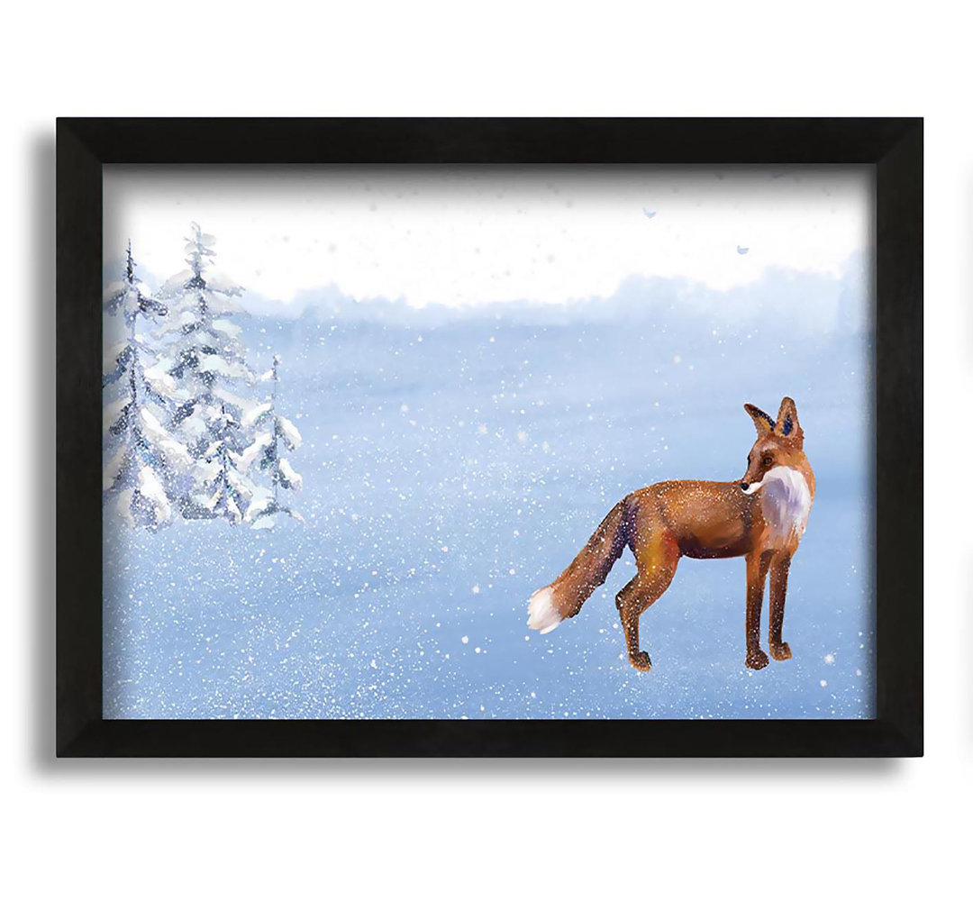 Gerahmtes Leinwandbild Fox In The Delicate Snow