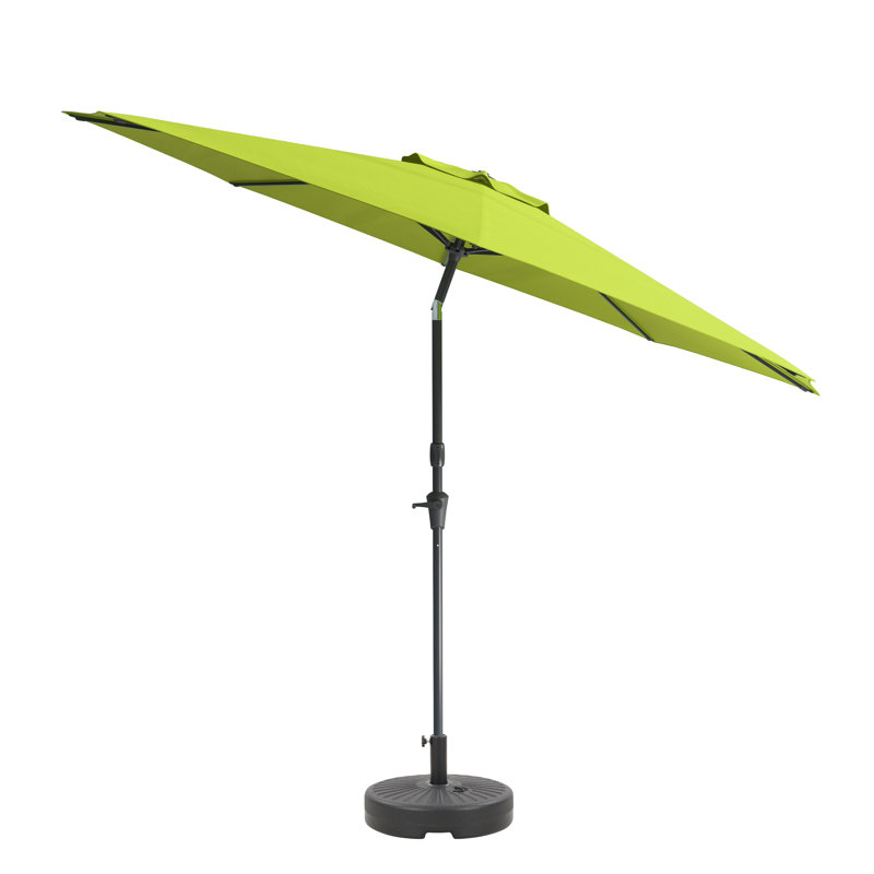 Parasol de patio inclinable 10 pi résistant aux rayons UV, Vert lime