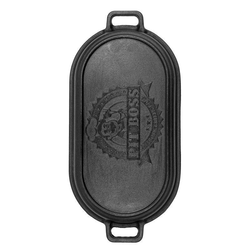 Black Cast Iron Non-Stick Roaster Pan with Griddle Lid