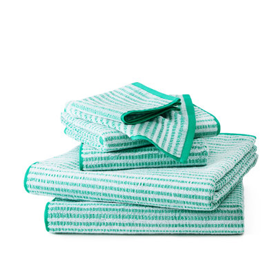 TOWN & COUNTRY PLAY 6-Piece Striped Reversible Terry Brights Set, 2 Bath, 2 Hand, 2 Wash, 100% BCI Cotton