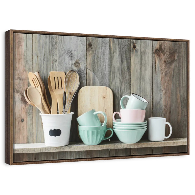 Kitchen, 13" X 9", Floating Frame Walnut