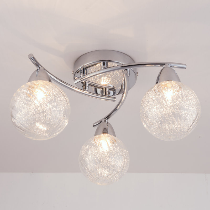 Louth Glass Semi Flush Mount, Cool White
