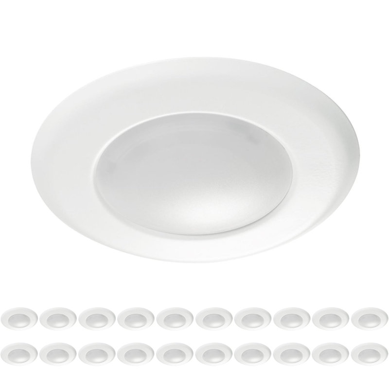 Slim - 6" LED Flush Mount - White Finish - Frosted Diffuser - Pack of 20
