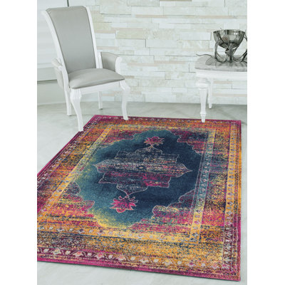 Tapis bleu area cosimia Dietz