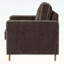 Chaise d'appoint rembourrée en chenille moderne de 42,1 pouces avec accoudoirs carrés, dossier cousu et pieds en fer jaune pour une utilisation polyvalente à la maison, brun foncé