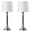 Ensemble de lampe de table transitionnelle moderne en métal 25,6 "avec abat-jour en lin, pour le salon, la chambre à coucher et la table de chevet