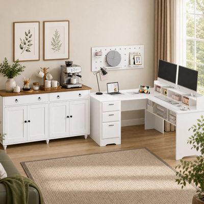 2 Piece Computer Desk Office Set
