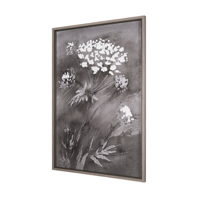 Wildflowers I Charcoal a Hand Embelished Textured Framed Art Print