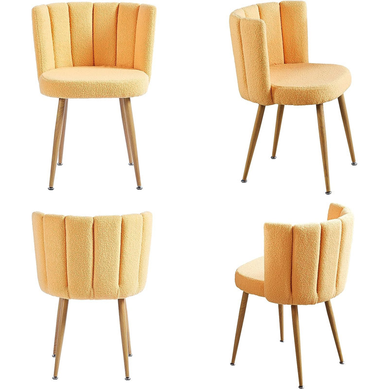 Chaise d'appoint 23,8 po Nivin, Fausse fourrure jaune